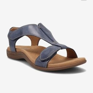 Taos The Show Blue Leather Comfort Sandals Size 10 NWOT